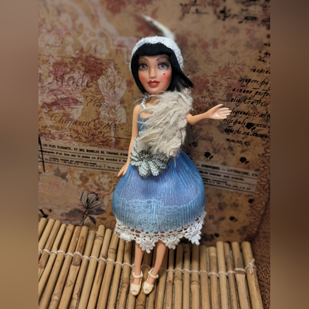 1920s Inspired Repaint Doll Art Deco Ooak Face Up Vintage Barbie Inspired